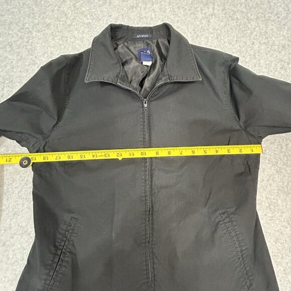 VTG GAP Jacket M Black Zip Classic Stretch Cotton Y2K 90s Style 2001 Lined - Picture 7 of 11